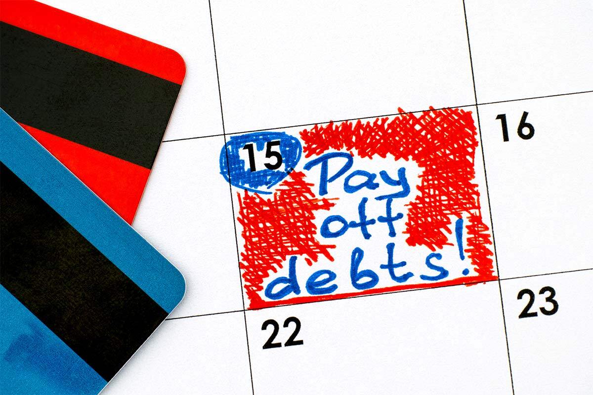 calendar with credit card debt