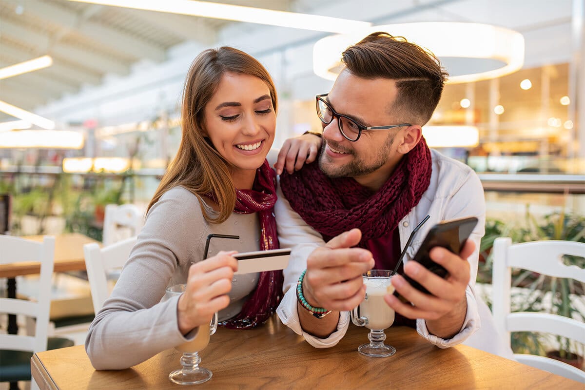 Couple getting a joint bank account